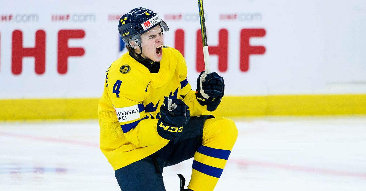 Axel Sandin Pellikka ger Sverige ledningen mot Tjeckien SVT Nyheter