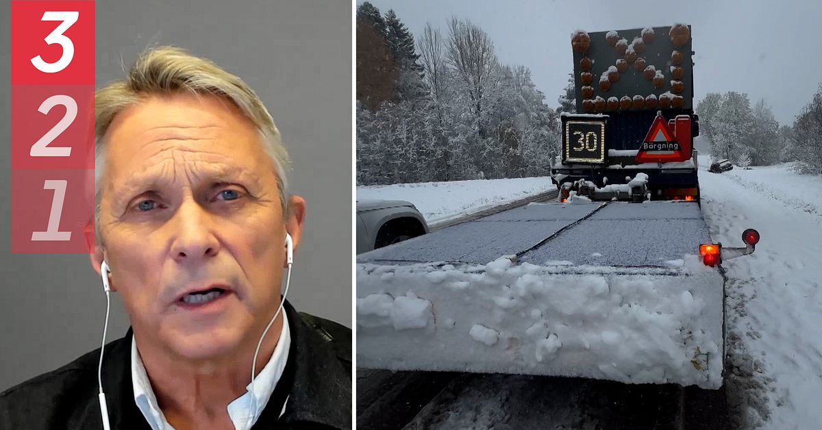 Snöfall och hala vägar stör jultrafiken