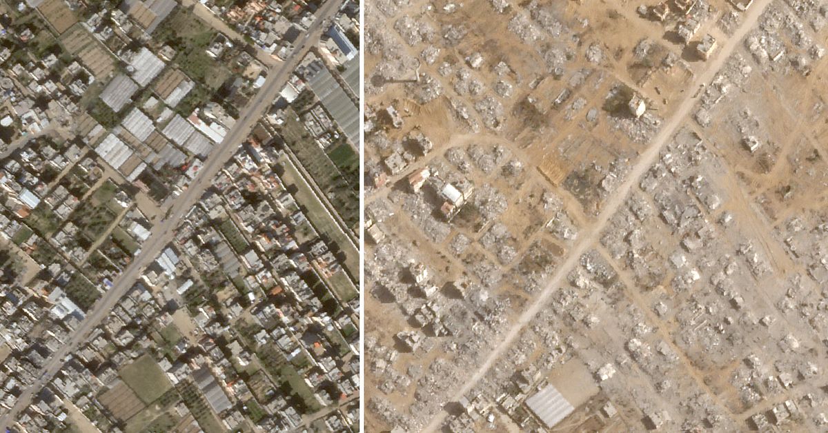 Nya satellitbilder: Omfattande israeliska rivningar i Rafah