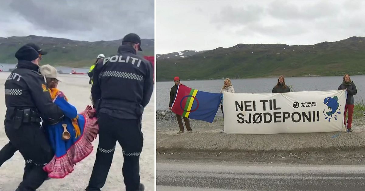 Demonstranter stoppade gruvarbete – fick avlägsnas av polis