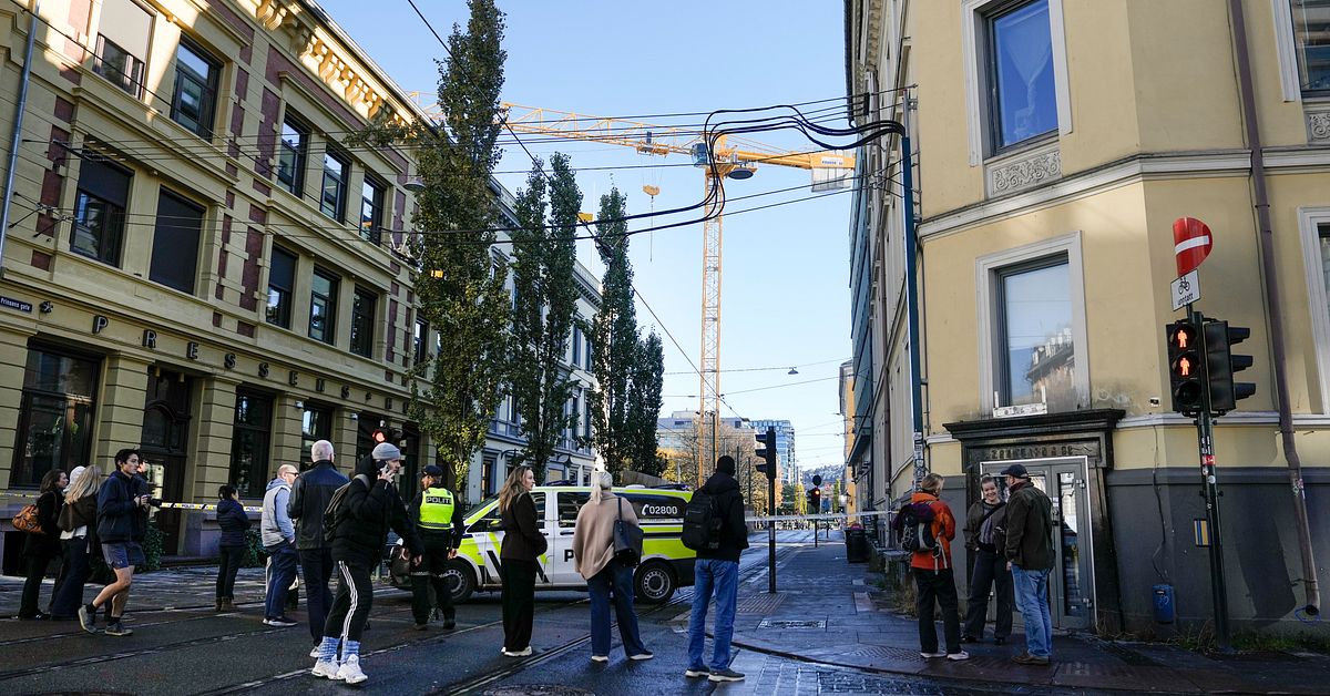 Lyftkran riskerar att kollapsa i centrala Oslo