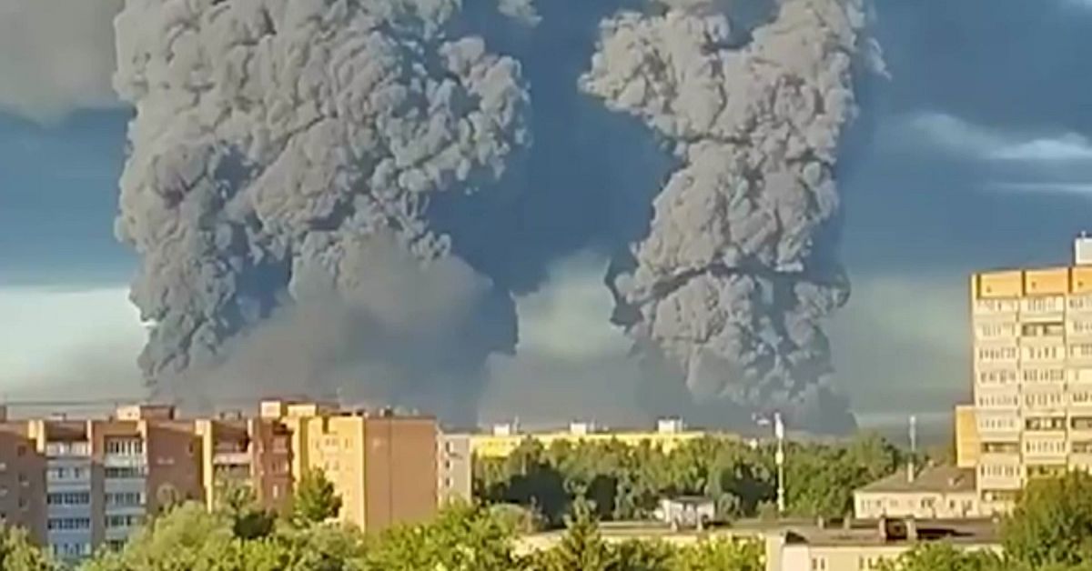 Svart himmel &ouml;ver Moskva efter Ukrainas attacker
