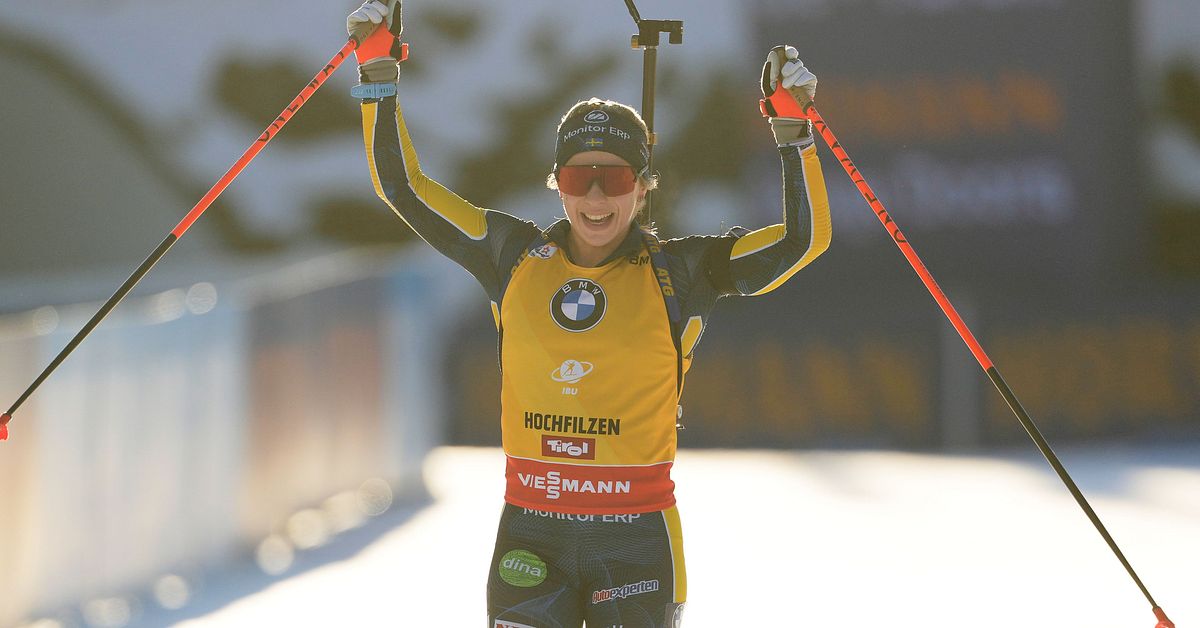 Biathlon: Anna Magnusson takes second after thriller in pursuit in Hochfilzen