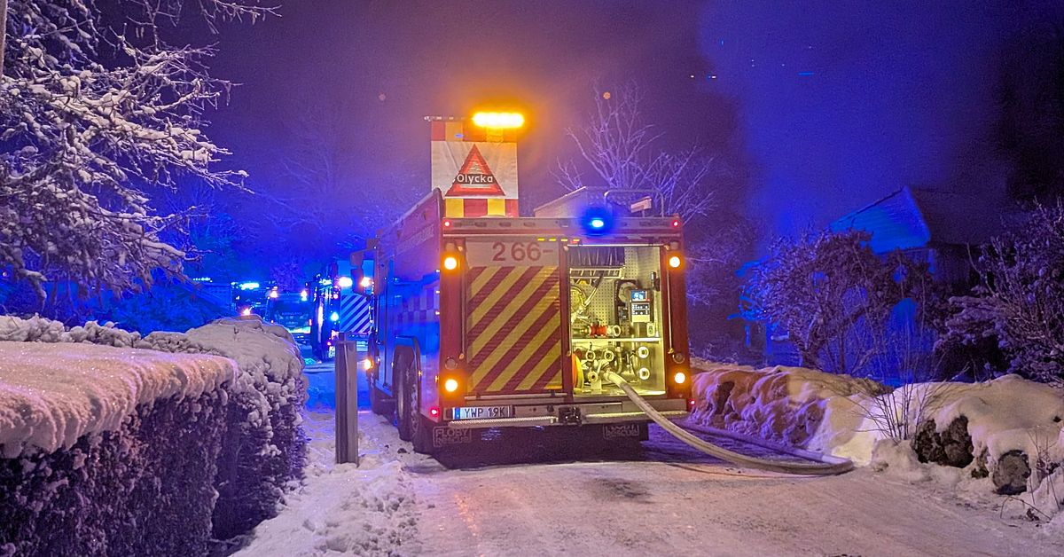 Brand i villa utanför Karlskrona
