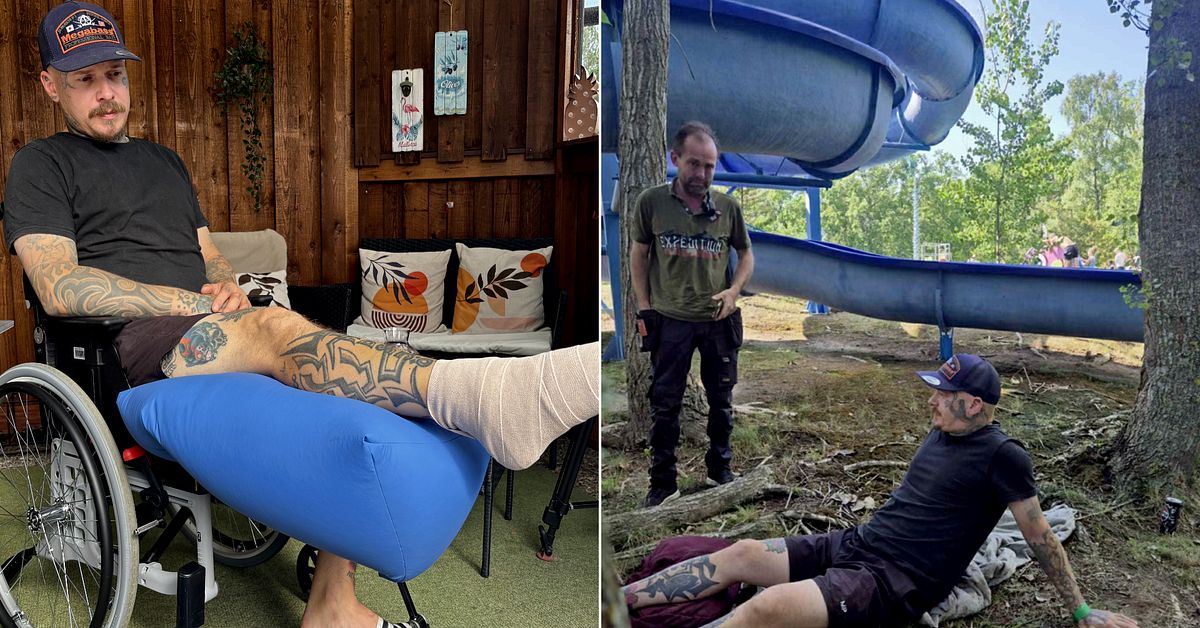 Alec flög ur vattenrutschkana på Ölands djurpark – krossade hälen