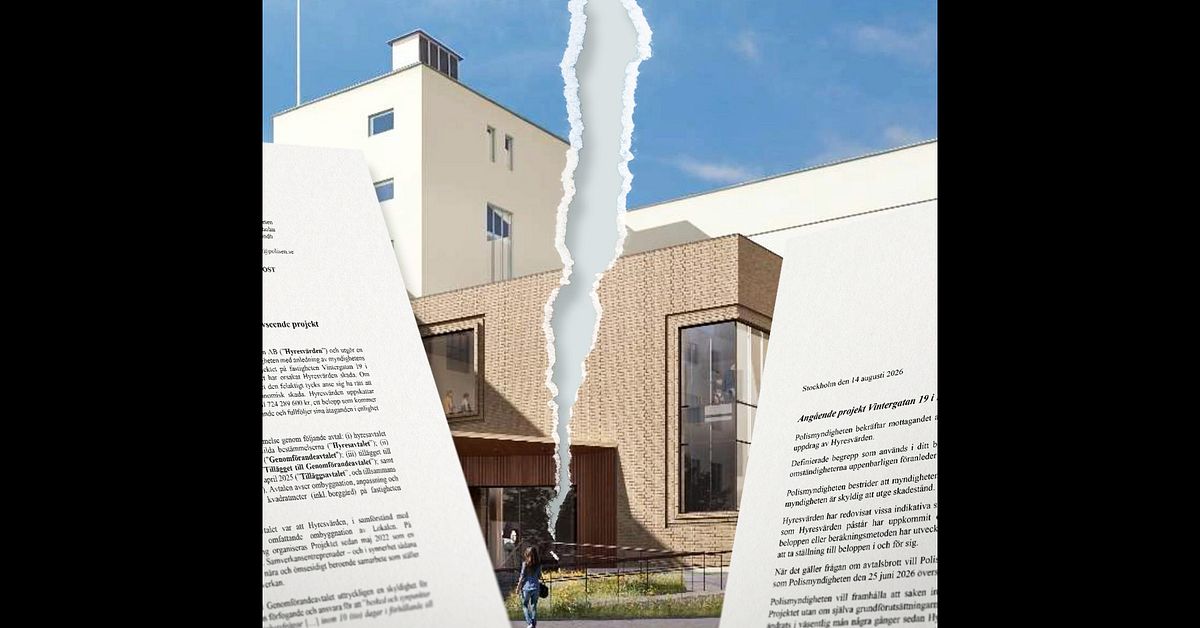 Brevv&auml;xling avsl&ouml;jar konflikten om polishuset i Eskilstuna &ndash; polisen hotas av krav p&aring; 724 miljoner