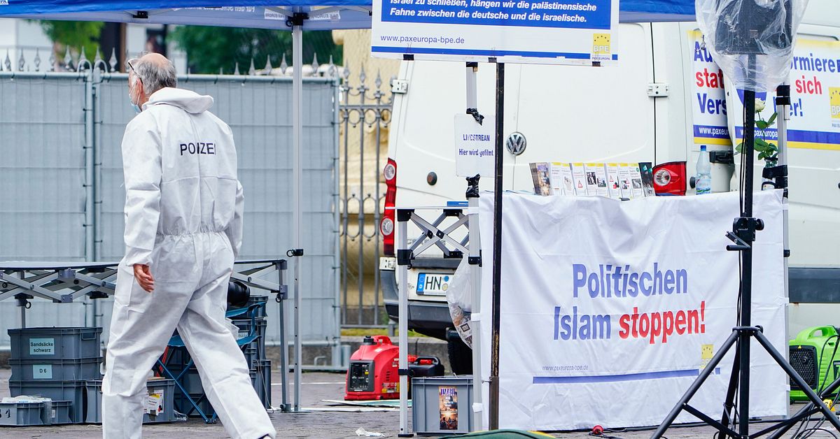 A critic of Islam was injured in a knife attack in a square in Germany
