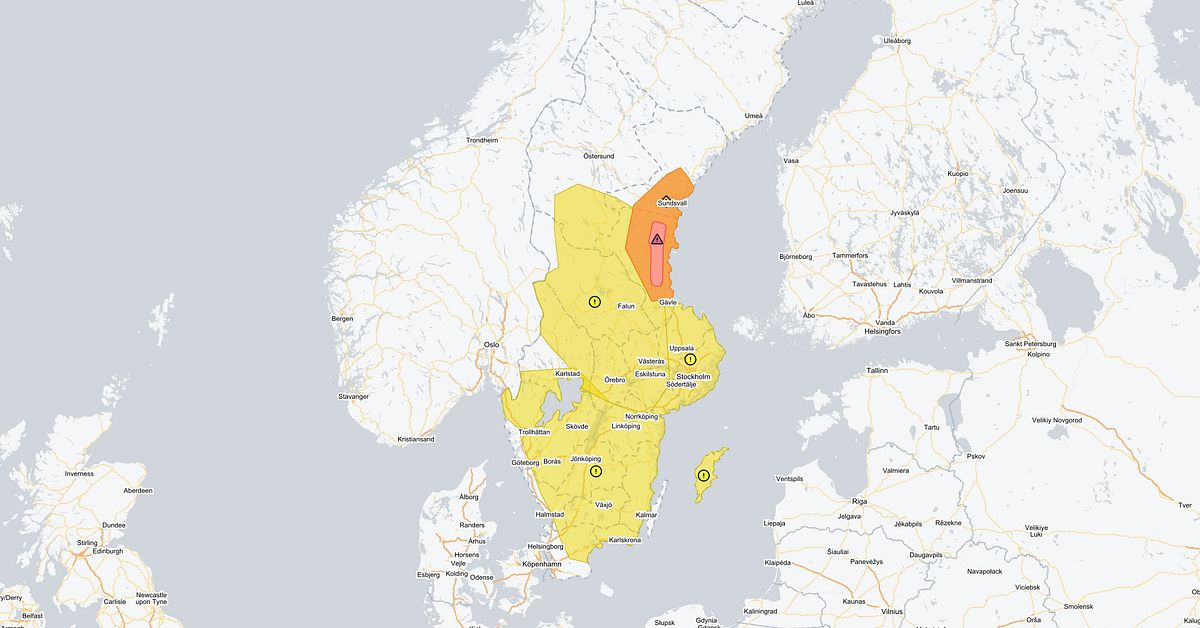 SMHI: R&ouml;d v&auml;dervarning i G&auml;vleborg
