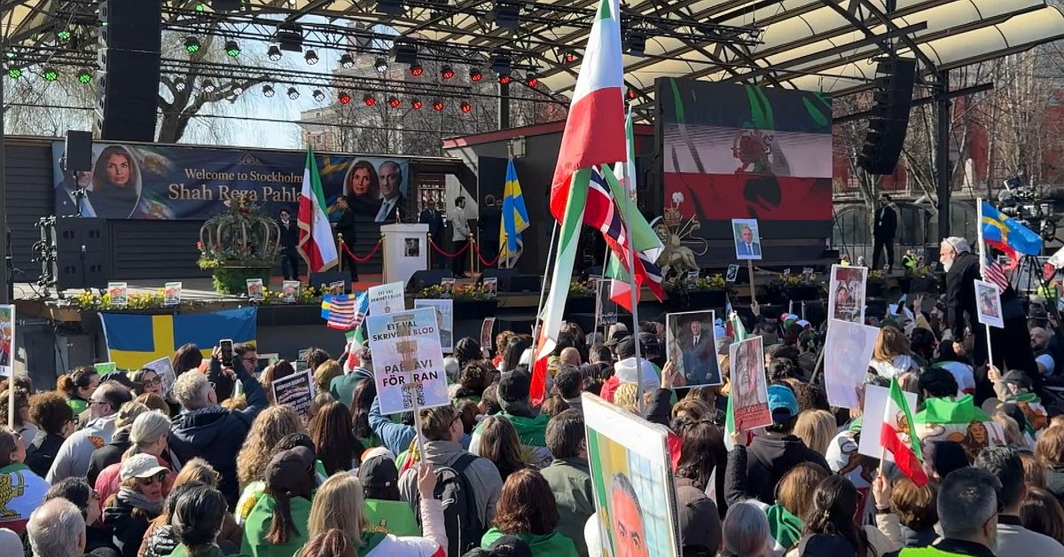Flera demonstrationer n&auml;r iranska exilprinsen Reza Pahlavi bes&ouml;kte Stockholm