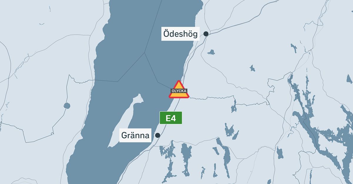V&auml;lt lastbil stoppar trafiken p&aring; E4 mellan &Ouml;desh&ouml;g och Gr&auml;nna