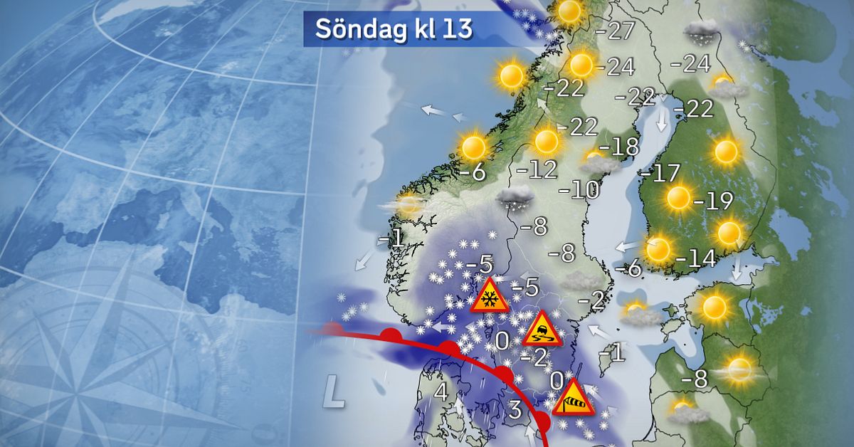 Omfattande snöfall på väg in | SVT Nyheter