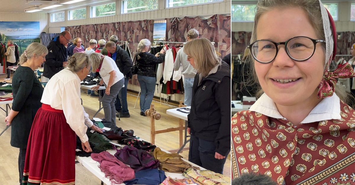 Begagnade folkdräkter på marknad i Borlänge men stor brist på