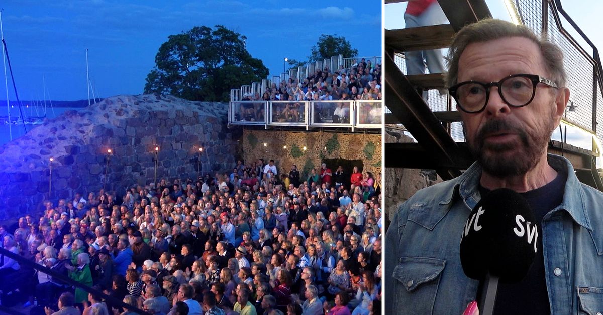 Publikfest i slottsruinen i Västervik så var Visfestivalens första