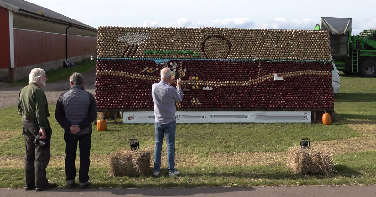 Skördefesten på Öland Konstnären Theo Jansons löktavla lockar publiken