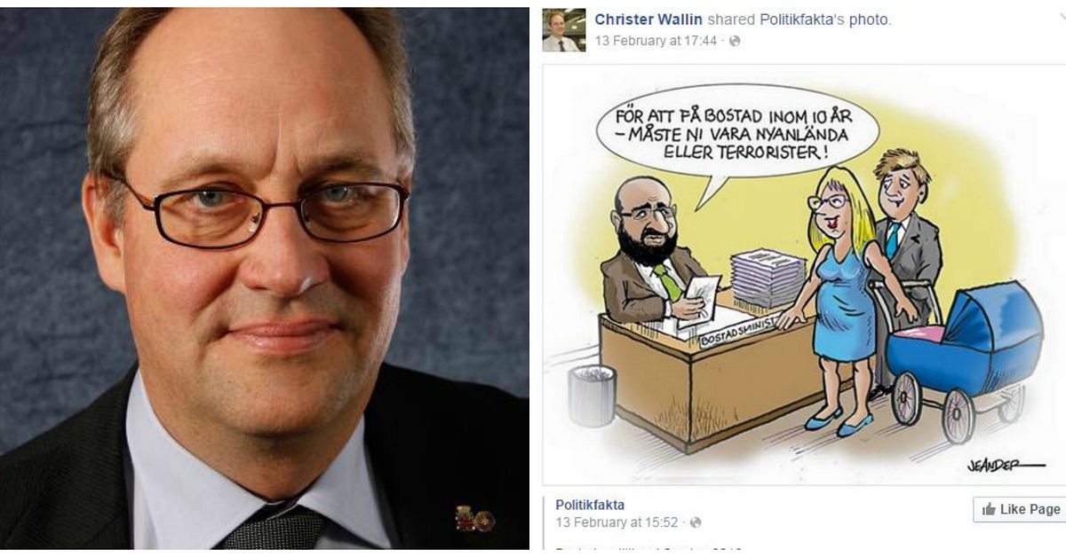 Moderat politiker anklagad för att spridit rasistisk bild | SVT Nyheter