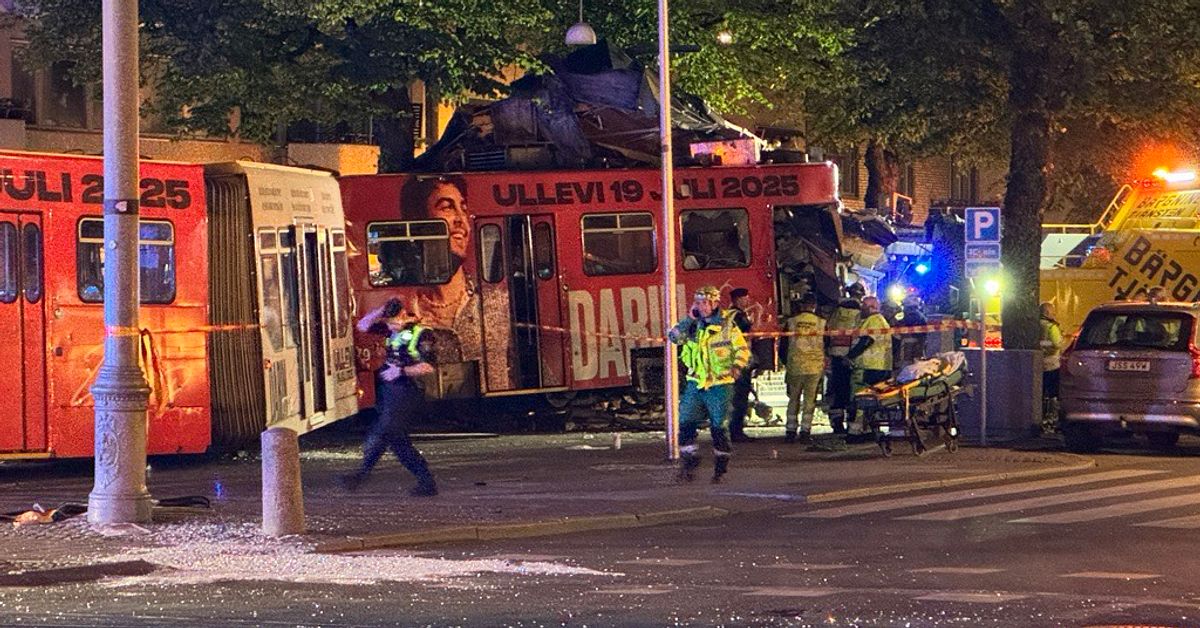 Spårvagn har kört in i pizzeria i Göteborg – åtta skadade