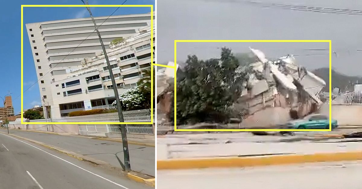 Bilv&auml;gen visar 400 meter f&ouml;r&ouml;delse i Venezuela &ndash; f&ouml;re och efter jordb&auml;vningarna