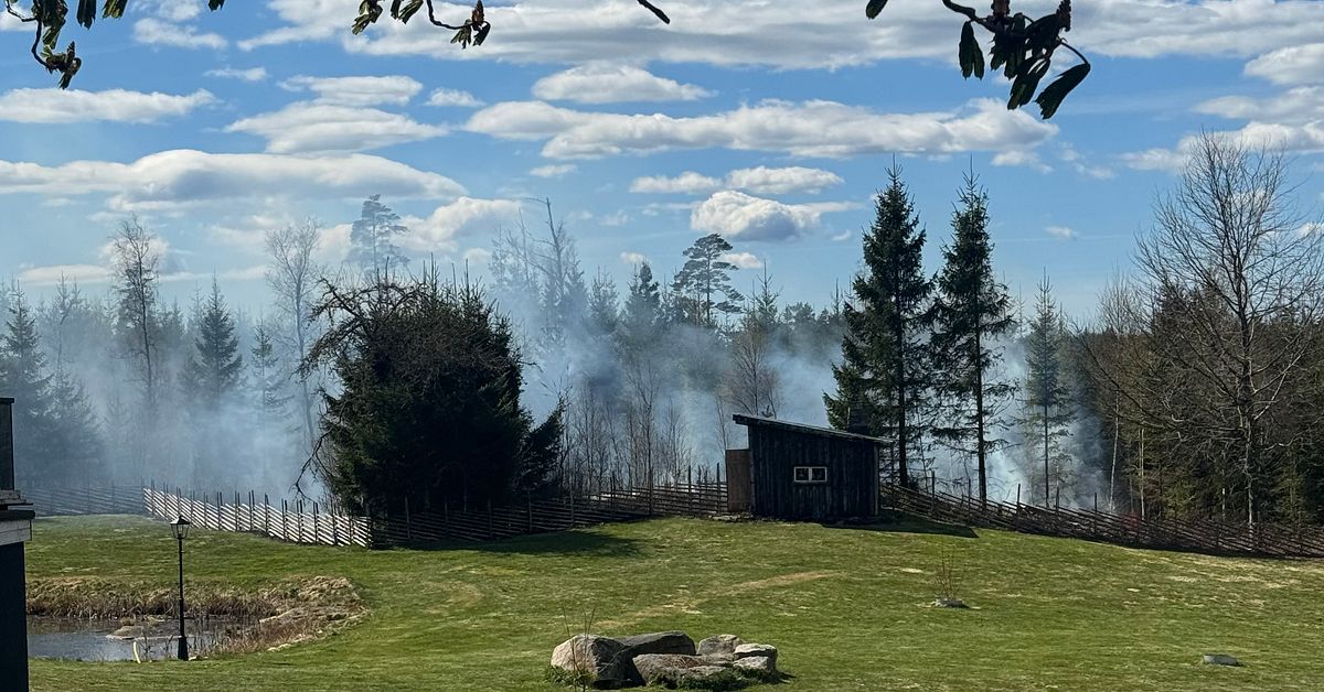 St&ouml;rre skogsbrand i Broaryd utanf&ouml;r Gislaved