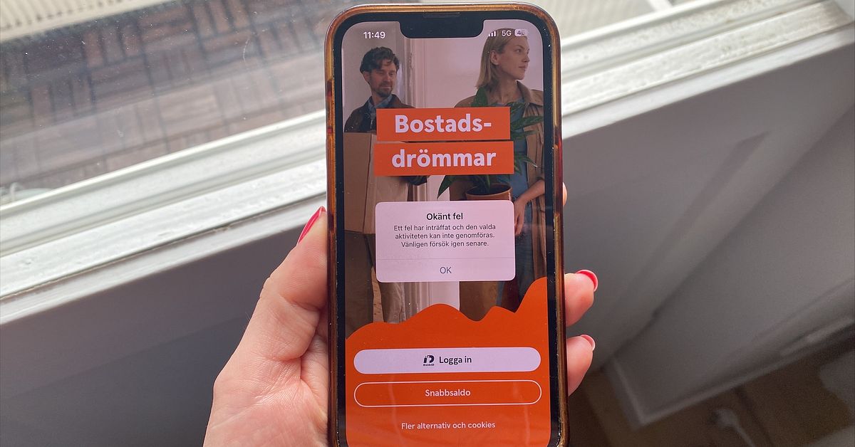 Problem att logga in i storbankens app