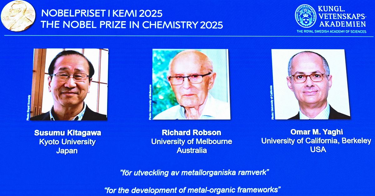 Trio tilldelas Nobelpriset i kemi 2025 för supermolekyler