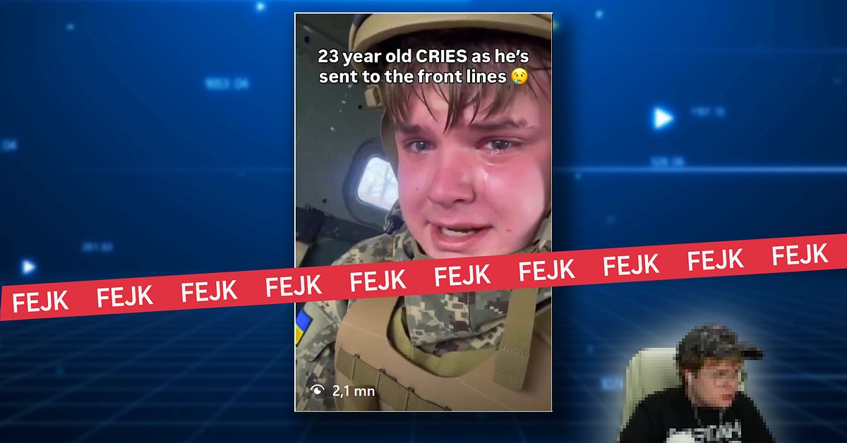 Klipp påstås visa gråtande ukrainsk soldat – är rysk streamers ansikte