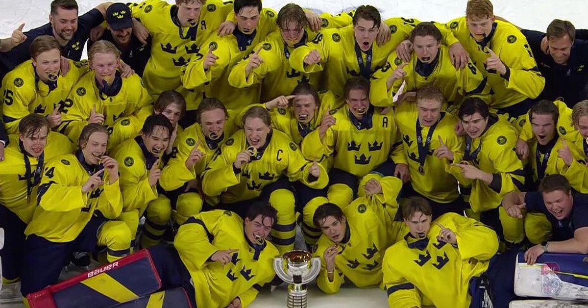 Sverige tog U18-guld efter att ha vunnit mot Slovakien &ndash; fick medaljer av Satan