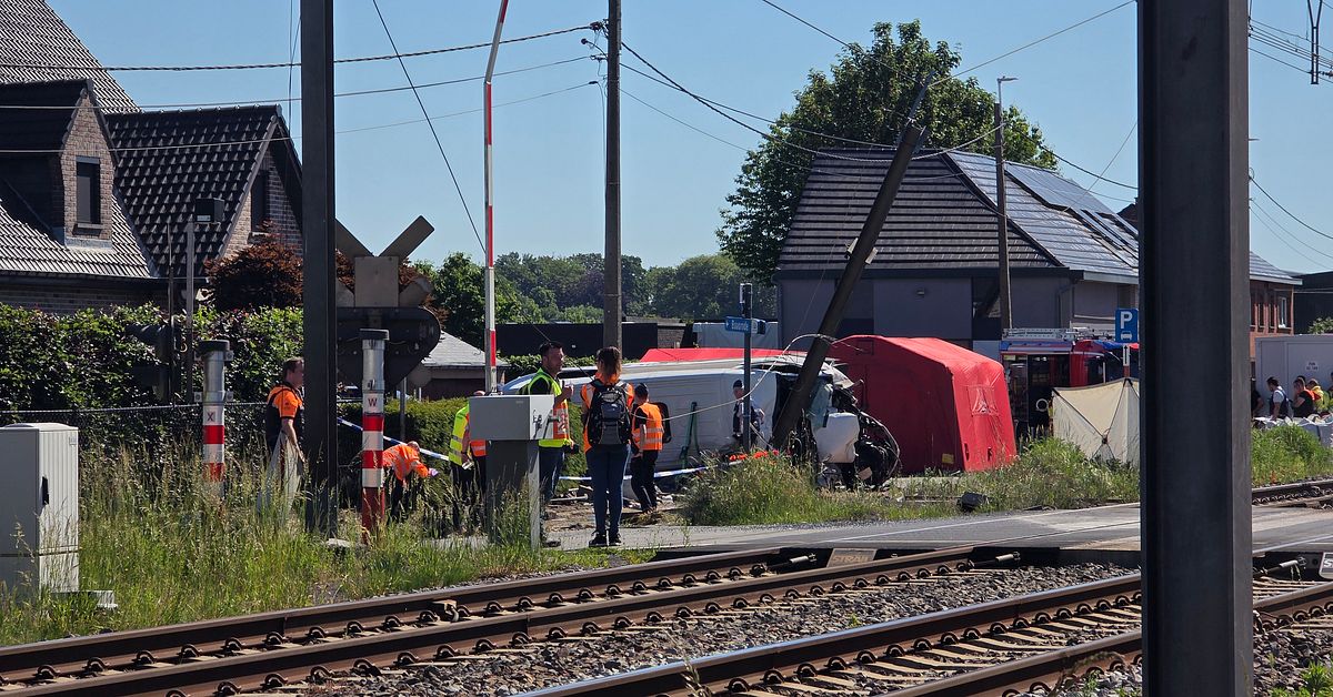 Skolbuss p&aring;k&ouml;rd av t&aring;g &ndash; fyra d&ouml;dades