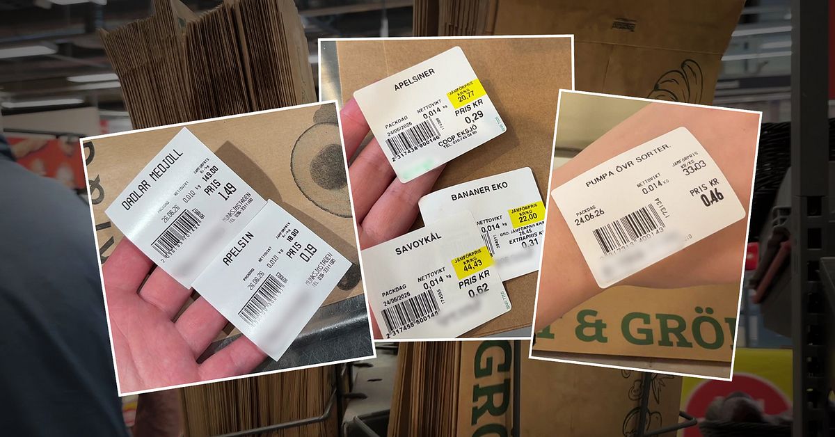 Bruna p&aring;sen f&ouml;r frukt i aff&auml;ren kan kosta 15 kronor: &rdquo;Kunderna k&auml;nner sig lurade&rdquo;