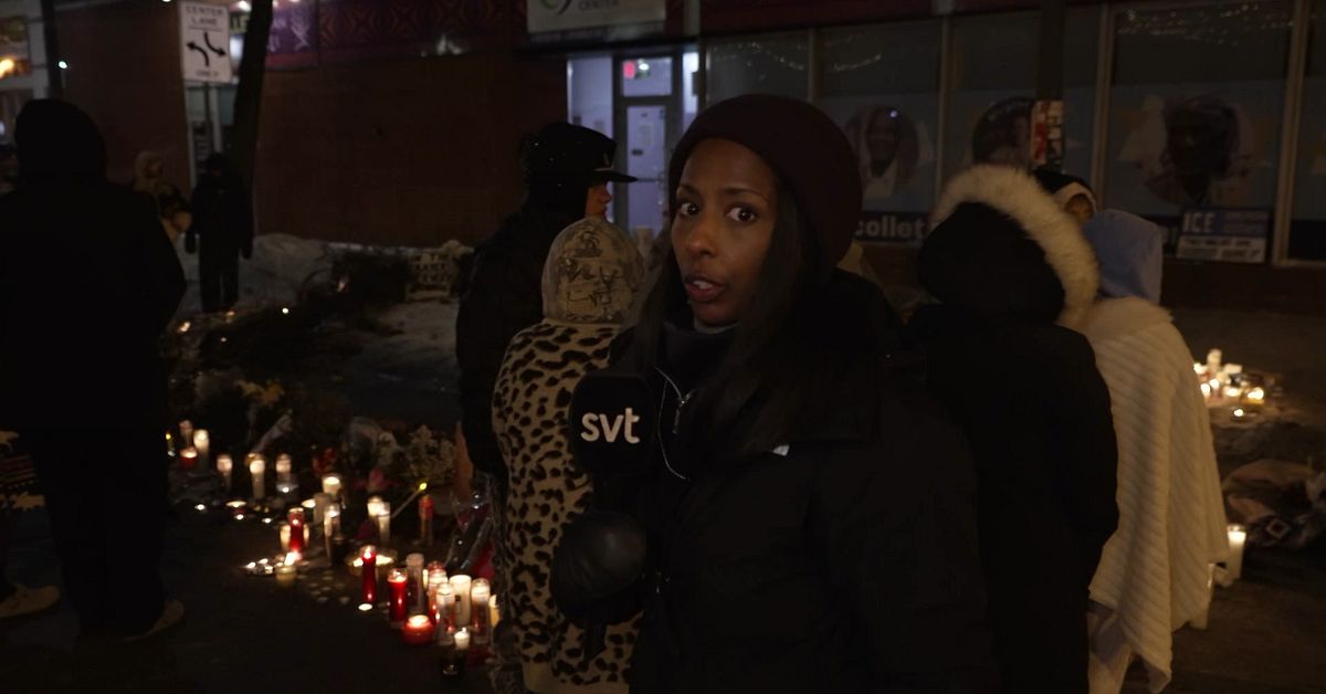 Boende i Minneapolis trotsar kylan f&ouml;r att s&ouml;rja Alex Pretti