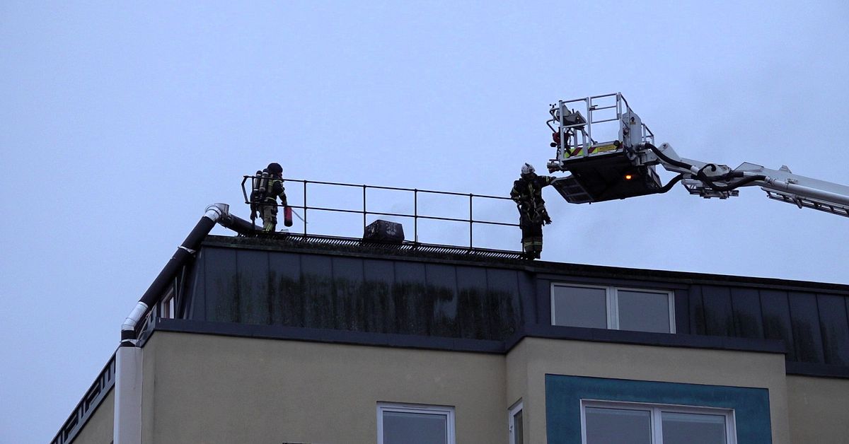 Skorstensbrand i centrala Eskilstuna – stort pådrag