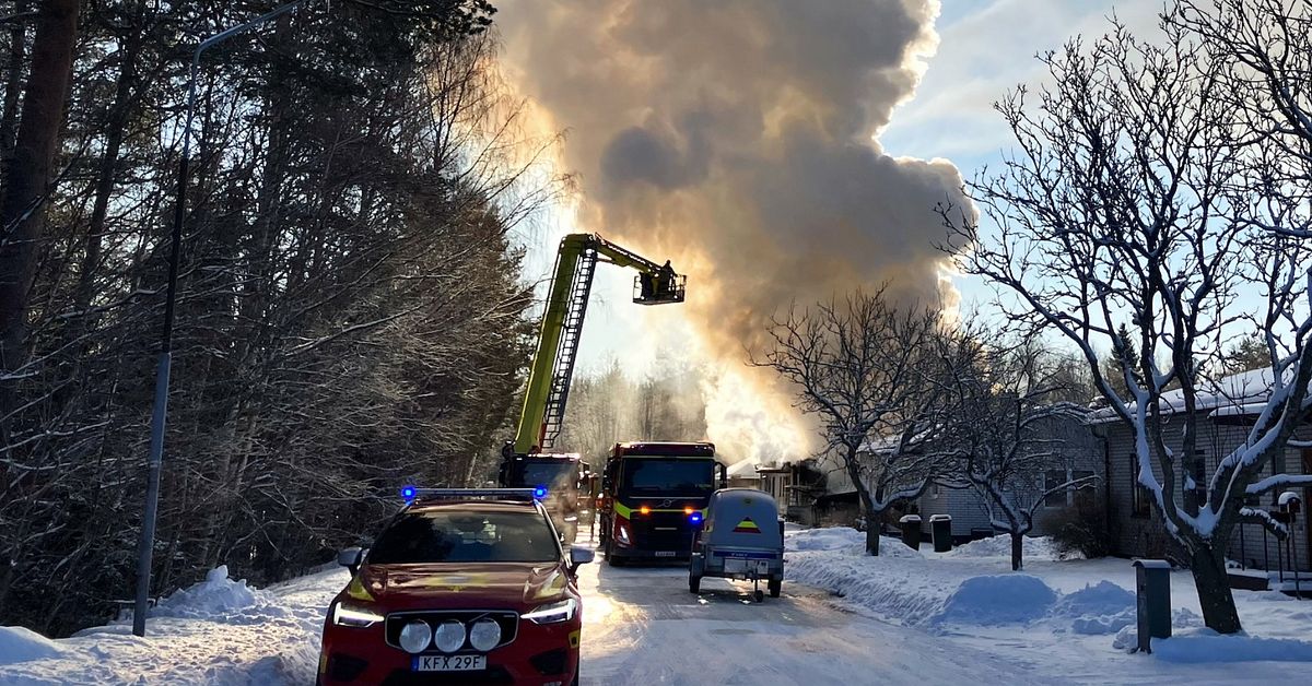 Villa totalf&ouml;rst&ouml;rd i brand i Nordmaling