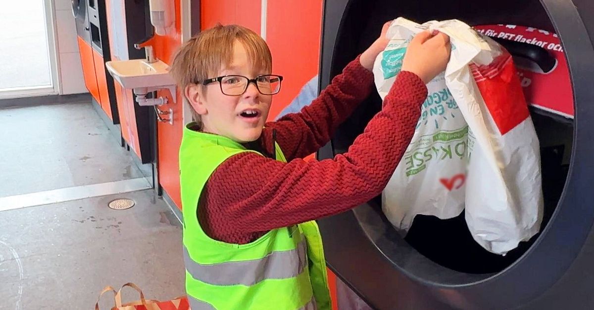 Melwin, 9, från Borlänge har pantat burkar för 16 000 – ”Bra för miljön också”