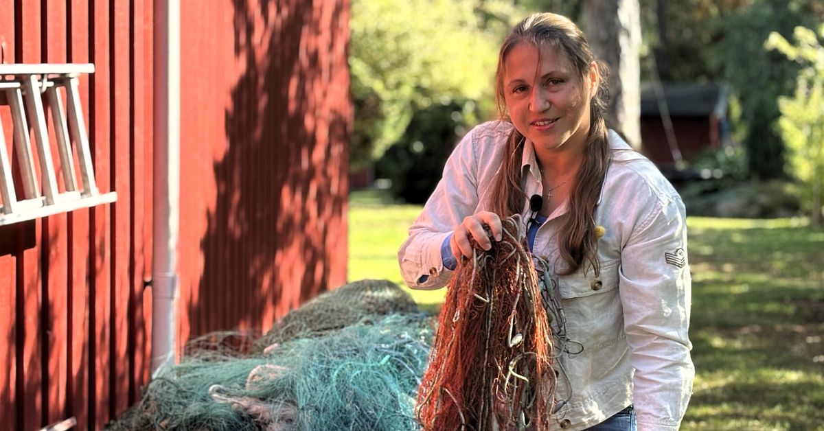 Hon samlar fiskenät på Öland – ska stoppa attackdrönare i Ukraina