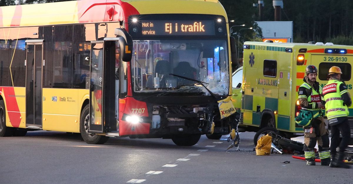 Busschauff&ouml;r h&ouml;ll i telefon &ndash;  &aring;talas efter d&ouml;dskrasch med moped i G&auml;vle