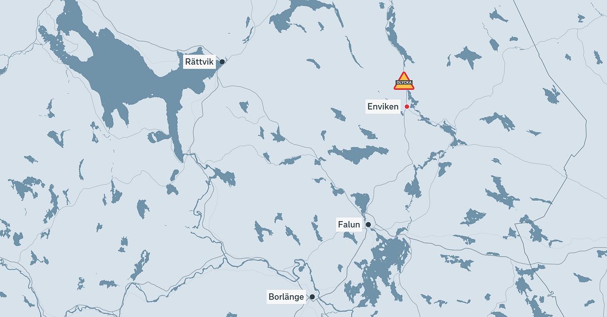 Frontalkrock på riksväg 50 norr om Falun – fyra till sjukhus