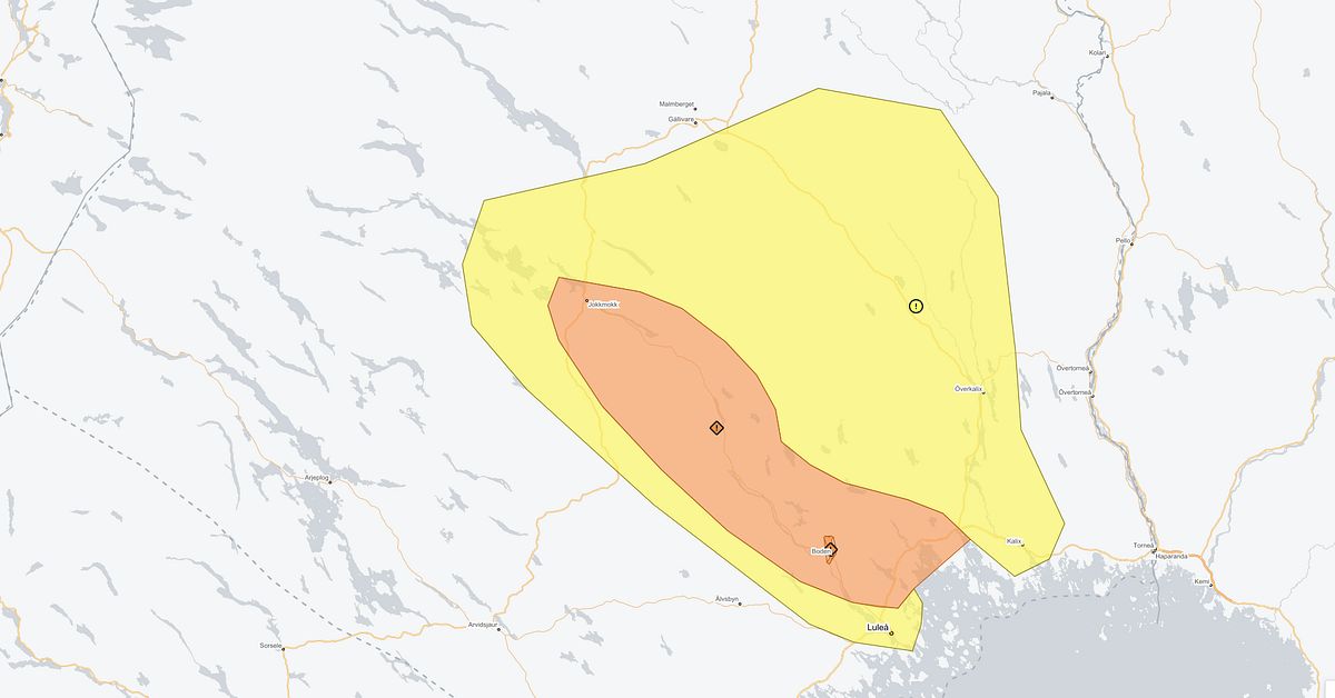 &Ouml;kad &ouml;versv&auml;mningsrisk i Norrbotten &ndash; orange varning