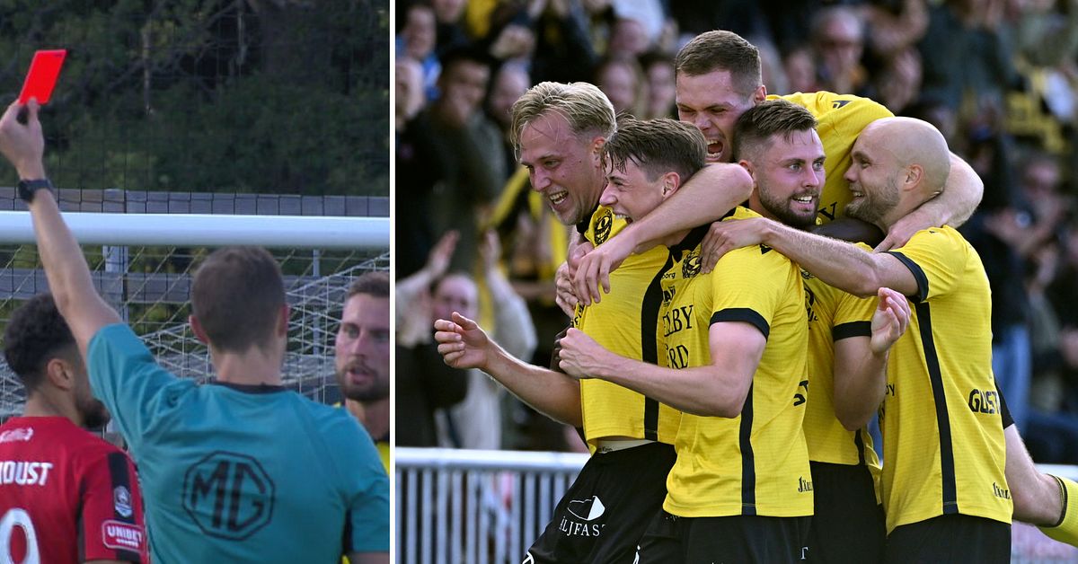 Mjällby allt närmare guldet – vann trots rött kort