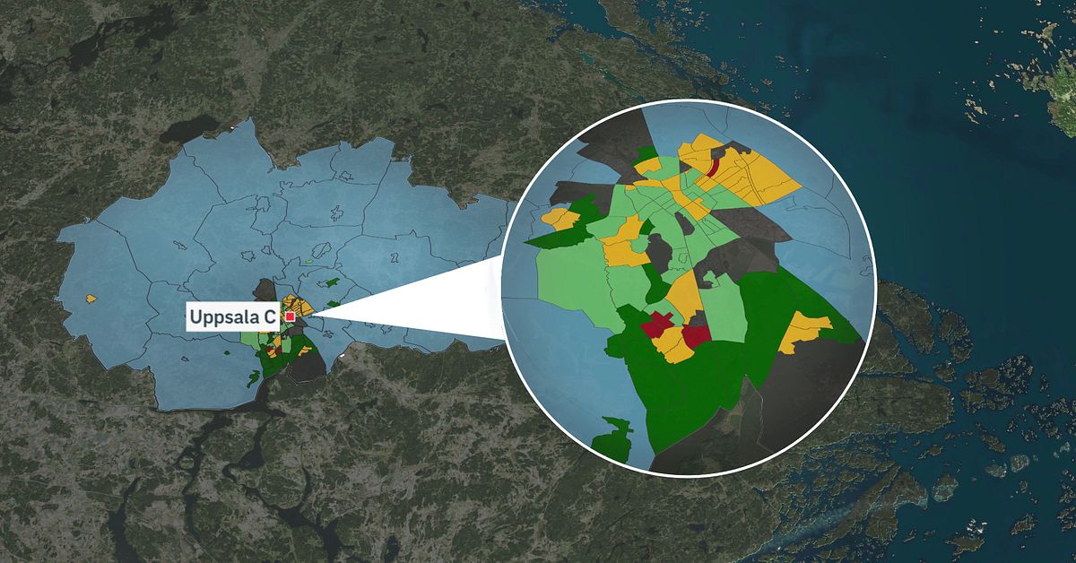 Barnen &ouml;kar mest i Uppsalas svagaste och starkaste omr&aring;den