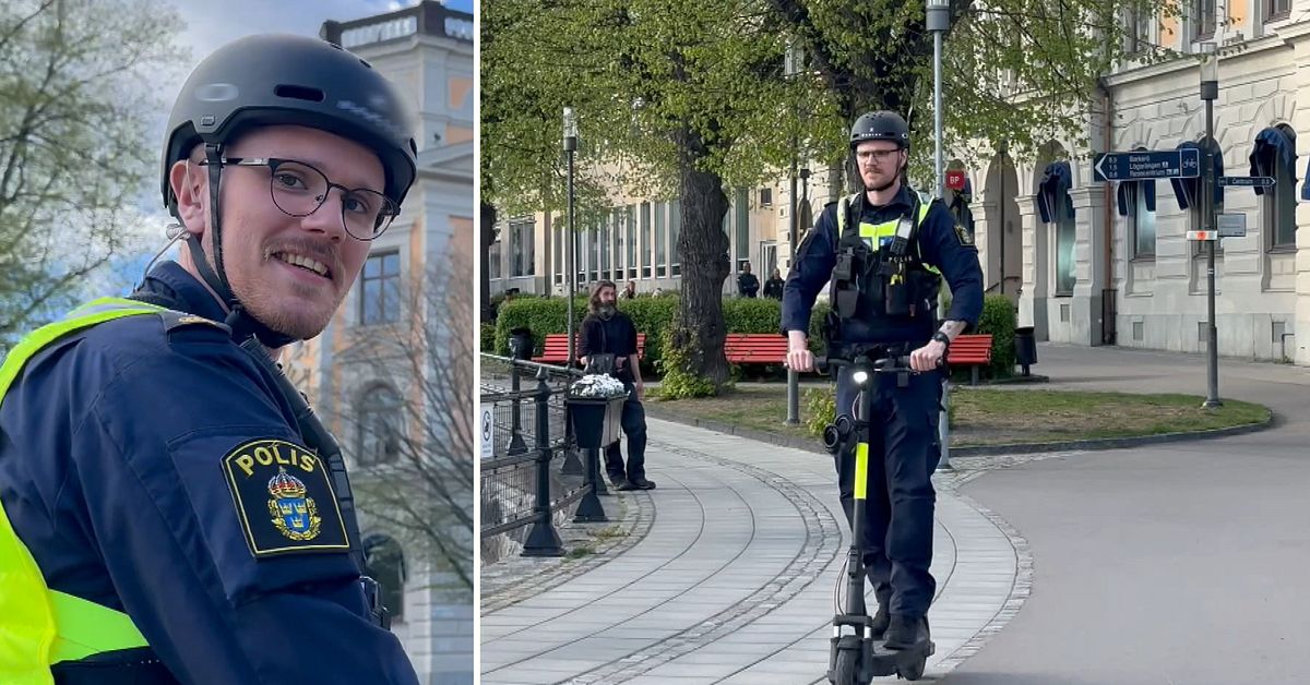 Polisen Ludvig patrullerar V&auml;ster&aring;s p&aring; elsparkcykel: &rdquo;Kanske ser lite roligt ut&rdquo;