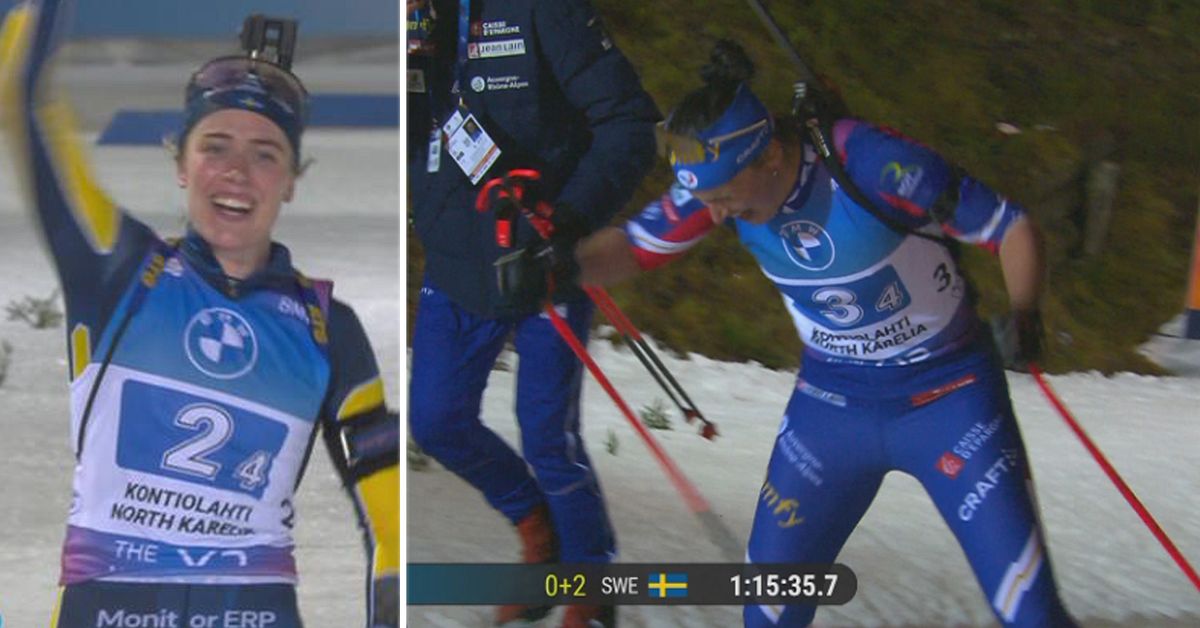 Elvira Öberg leads Sweden to victory after Julia Simon's collapse