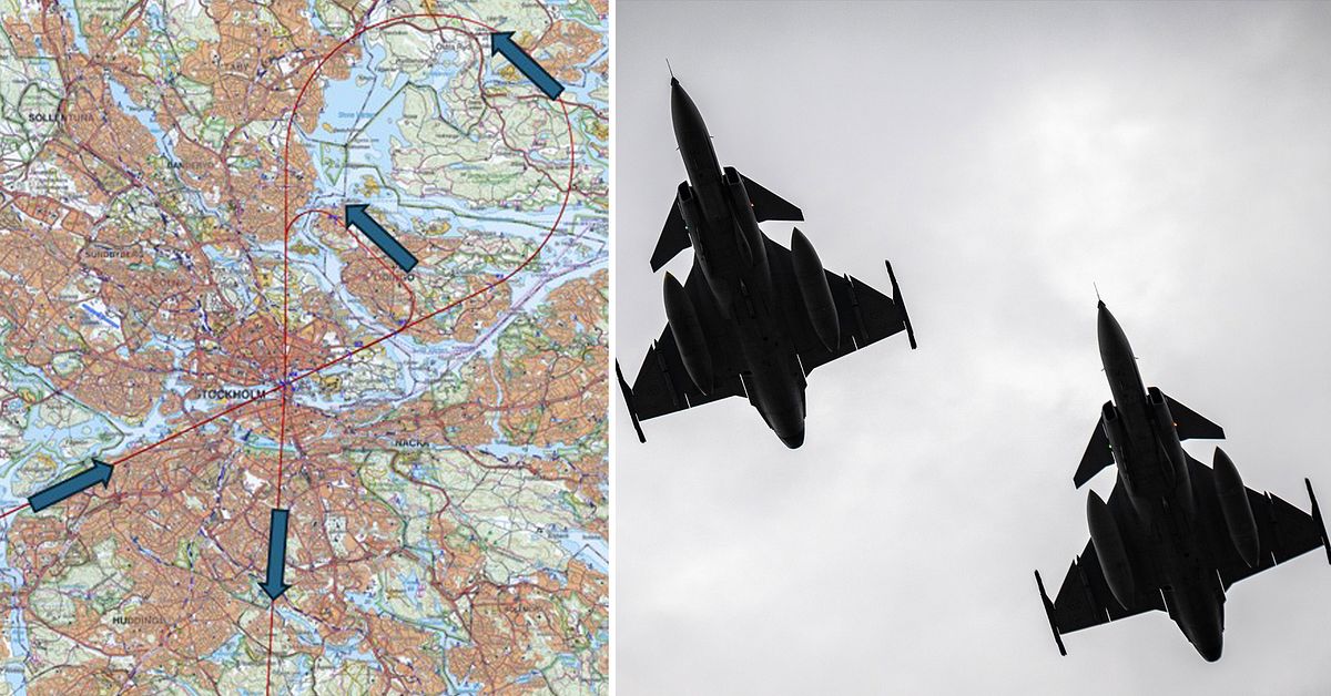 Se upp! &ndash; 54 flygplan &ouml;ver slottet vid lunchtid
