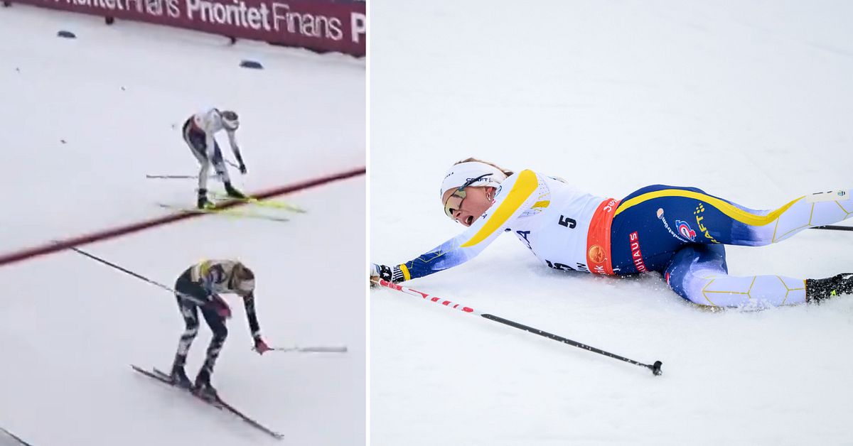 Frida Karlsson p&aring; pallen i Falun