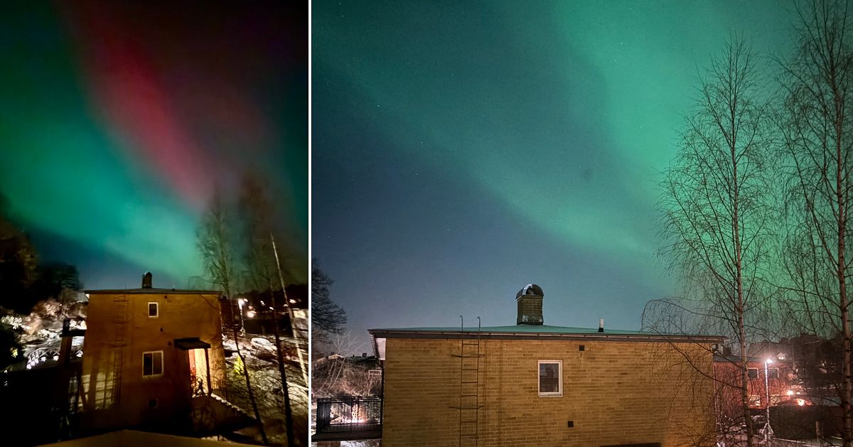 Kraftig solstorm bakom norrsken i V&auml;stsverige