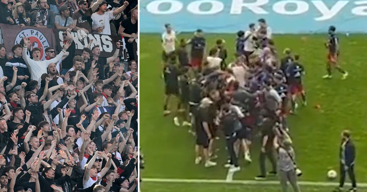 サッカー：ザンクト・パウリ対ハンブルクのダービー、熱狂の雰囲気 – ウォームアップ中にすでに乱闘