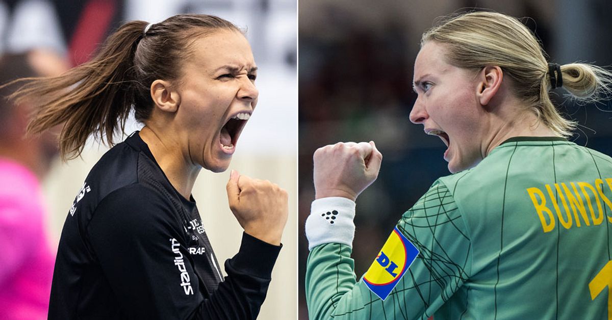 Målvaktskamp mellan Sävehofs Johanna Bundsen och Önnereds Jenny Sandgren i SM-finalen i handboll