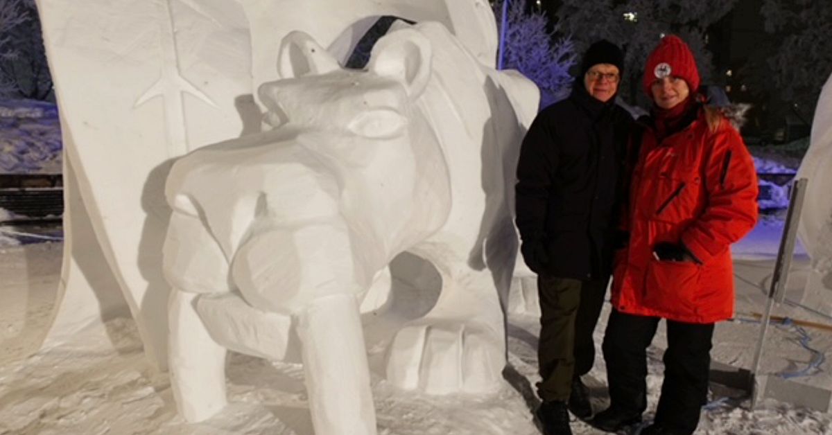 Konstn&auml;rer fr&aring;n V&auml;stervik &aring;terskapar stadsflytten p&aring; sn&ouml;festival i Kiruna