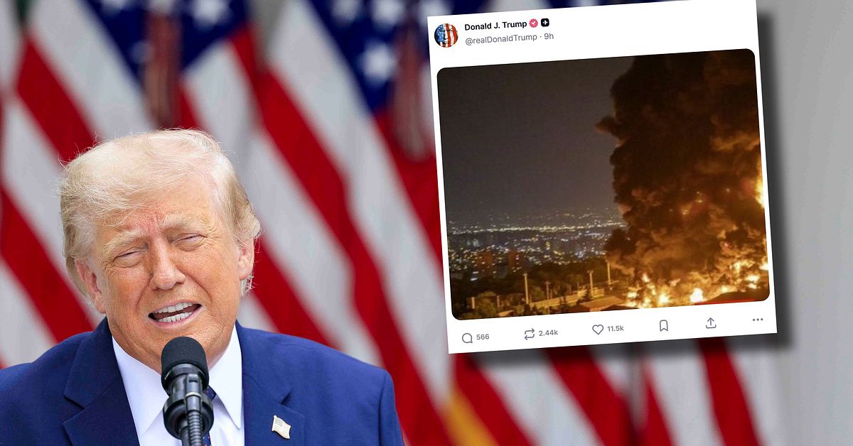 Trump delade gamla Iranbilder &ndash; en &auml;r AI-manipulerad