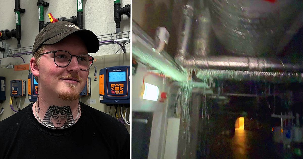 Sprucket rör stängde badet i Köping – kunde öppna snabbt efter Eddies hjälteinsats: ”Sprutade över elskåp”