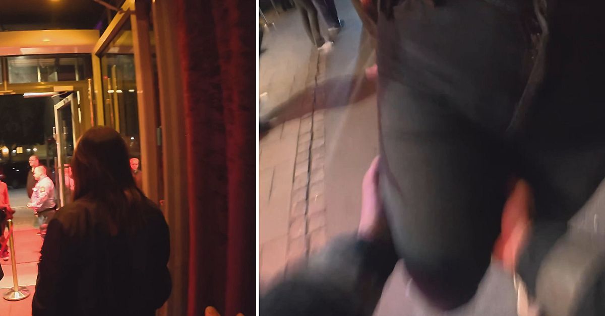 Här knäar kvinnan ordningsvakten i pungen – fångades av kroppskamera