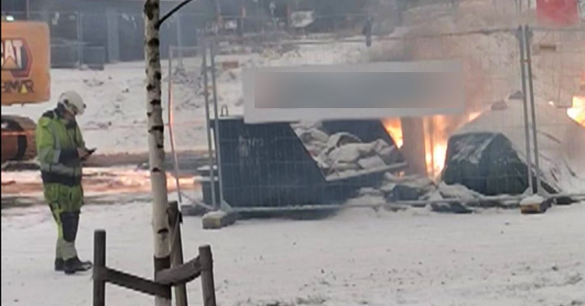 Se explosionen som slog ut str&ouml;mmen i delar av Kiruna